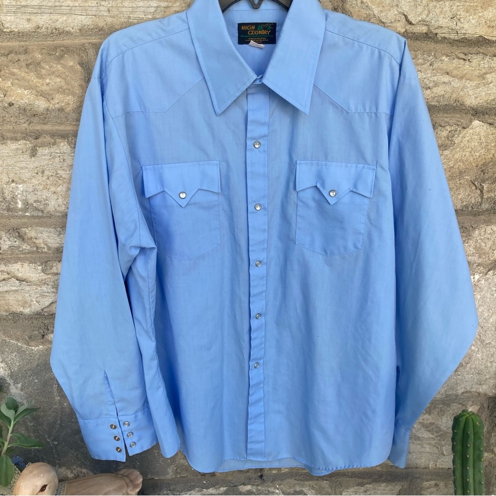 Vintage Mens High Country western long sleeve Pearl snap button down dress shirt